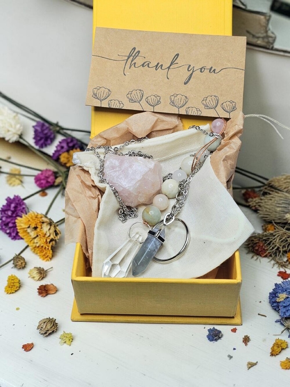 Crystal Pendant Keyring with Pastel Beads - Women Accessories Key & Card Holder